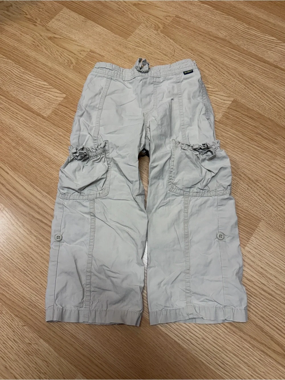 OshKosh B’gosh 3T Khaki Cotton Cargo Pants Utility Drawstring Boys Girls